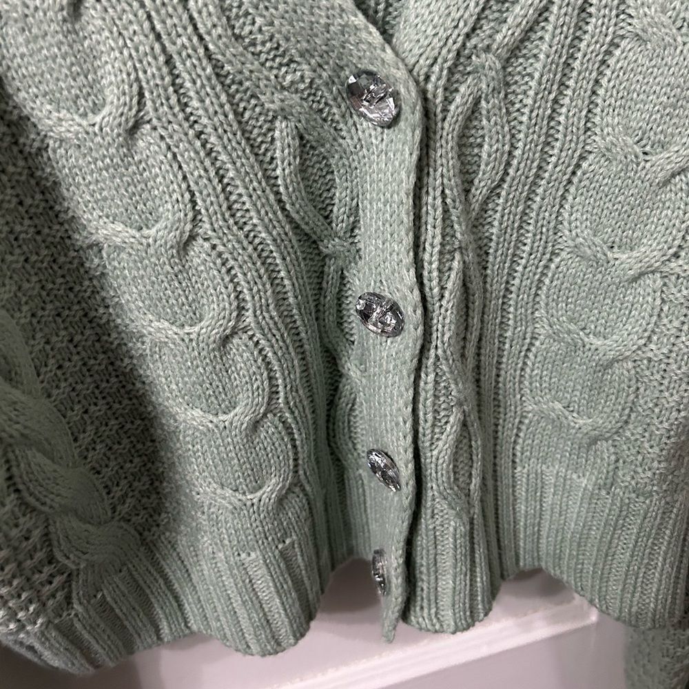 Cable mint Green Sweater - Picture 4 of 5
